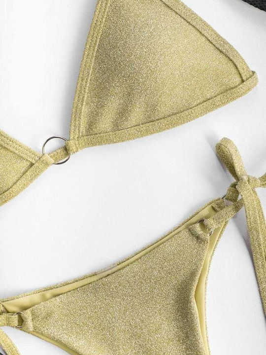 Bikini Set Triangle With Removable Padding & Brazil Gold