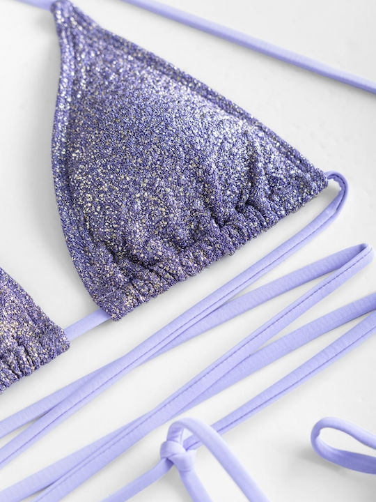Set Bikini Triunghi Cu Burete Detașabil Violet
