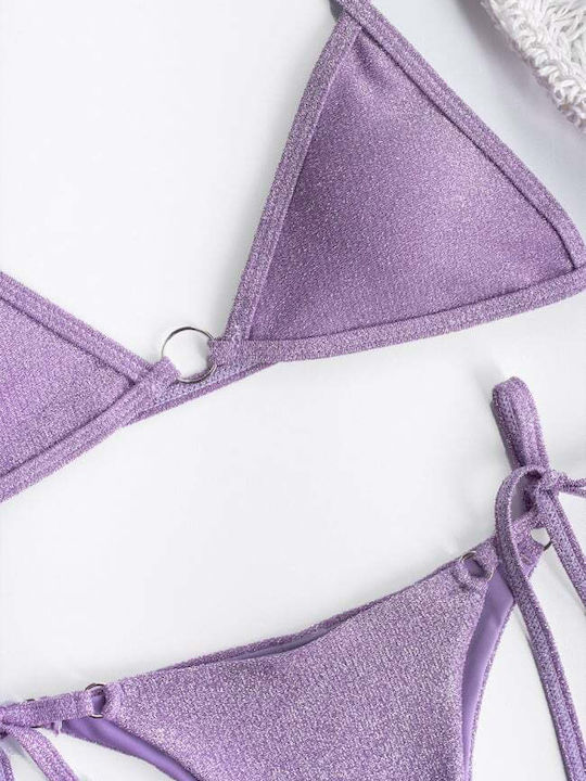 Bikini-Set Dreieck mit Abnehmbarer Verstärkung & Brasilien Flieder