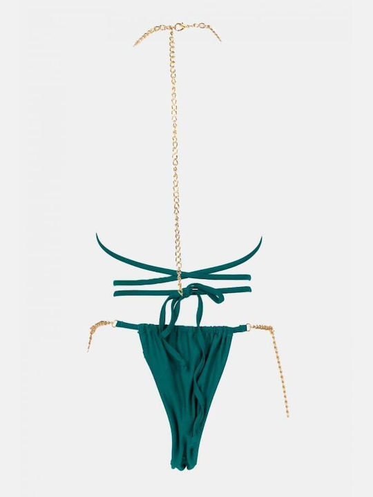 Set Bikini Τριγωνάκι με Αφαιρούμενη Ενίσχυση Πετρόλ