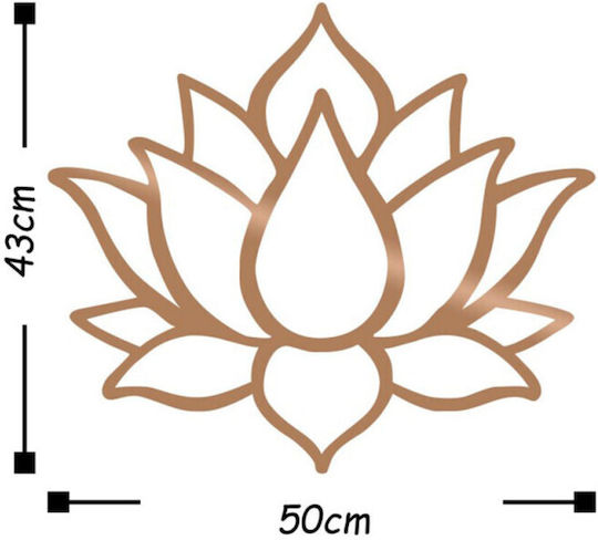 Wanddekoration Lotus Kupfer aus Metall 50x43cm 1-Kupfer