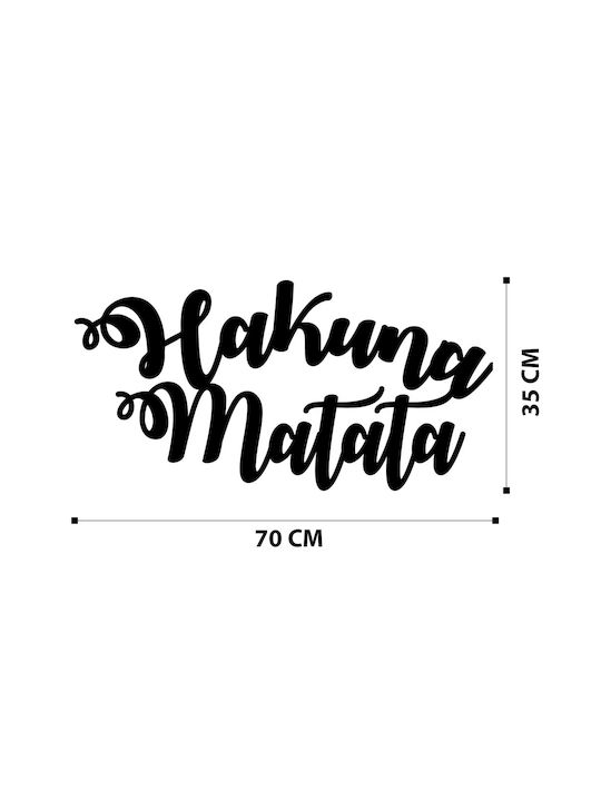 Decorațiune Siluetă Hakuna Matata Neagră Din Metal 70x35cm