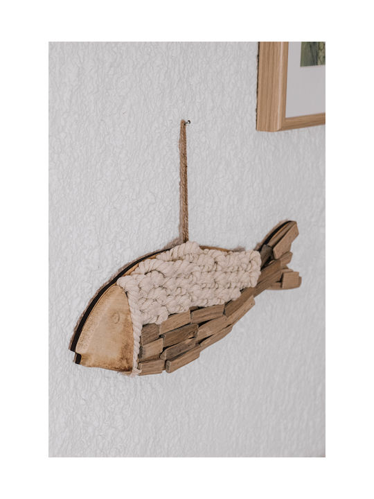 Wooden Wall Hanging Decor 3x42x13.5cm