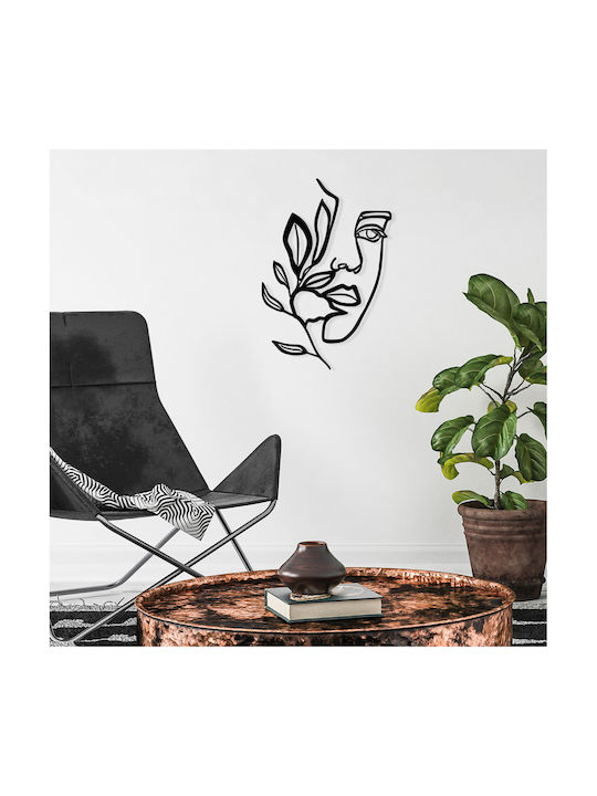 Wall Decor Silhouette Woman Black from Metal 46x46cm