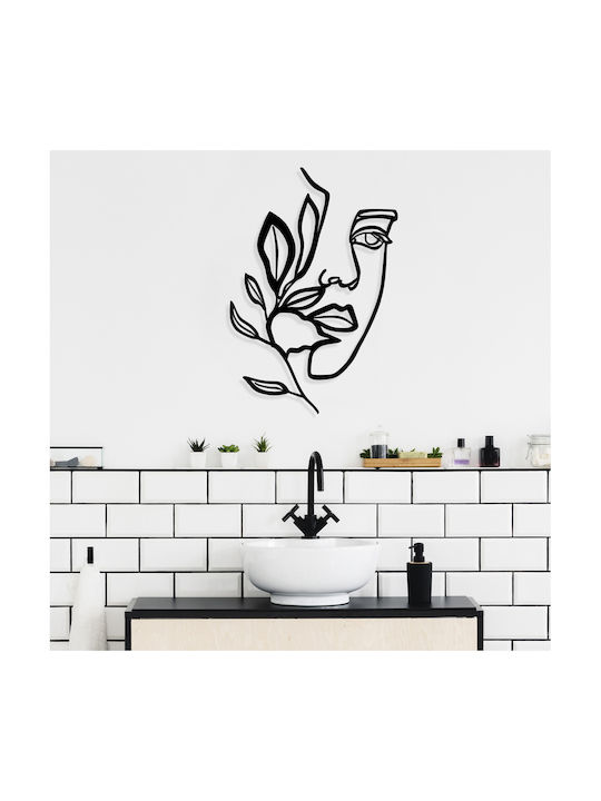 Wall Decor Silhouette Woman Black from Metal 46x46cm