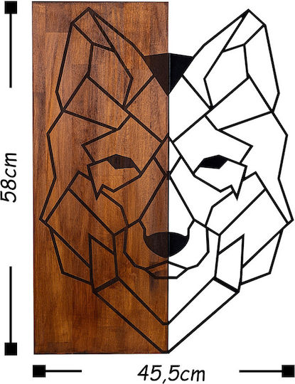 Wallity 3D Gemischte Kunst Schwarzes aus Holz 45,5x45,5cm