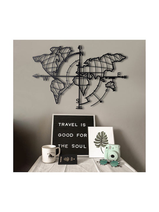 Decorațiune Siluetă Neagră Din Metal 65x65cm