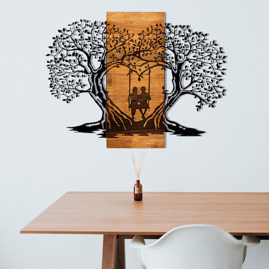 Wallity 3D Gemischte Kunst Schwarzes Hölzernes 76x58cm