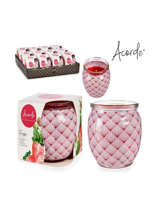 BigBuy Aromatic Candle In Jar With Strawberry Perfume 7.5x6.5cm