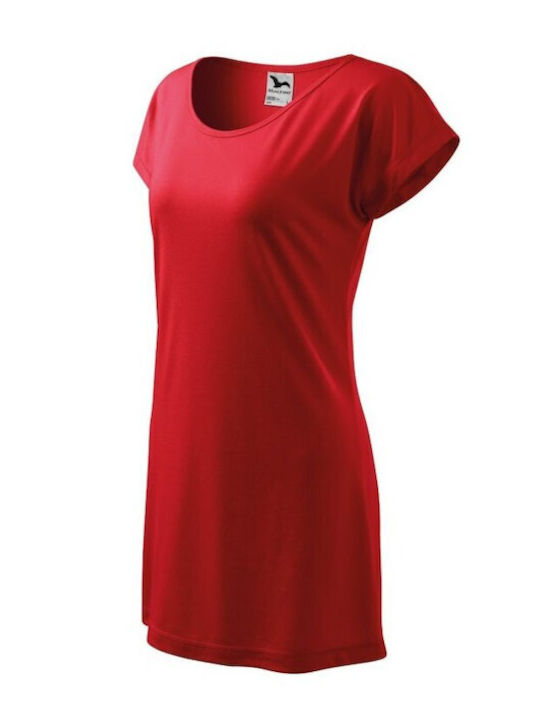 Malfini Rochii de vară pentru femei Mini Tricou Rochie Roșu