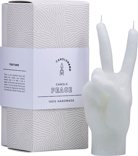 Candlehand Lumânare Decorativă Peace Albă 360gr