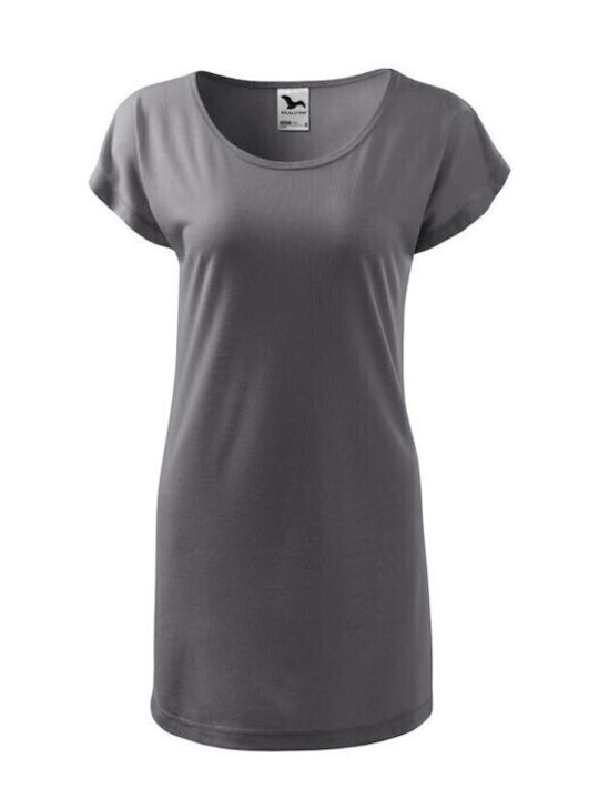 Summer Mini Athletic Dress T-Shirt Short Sleeve Grey