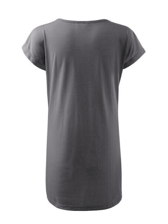 Summer Mini Athletic Dress T-Shirt Short Sleeve Grey