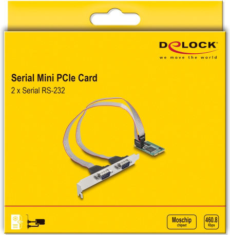 DeLock Κάρτα PCIe σε 2 θύρες RS232 DB9 Serial