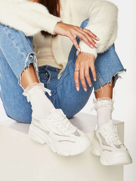 Adidasi Chunky Pentru Femei Albi