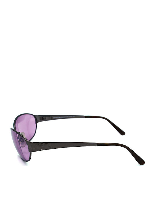 Emporio Armani Unisex Sunglasses with Brown Metal Frame and Purple Lens EA127S 1149
