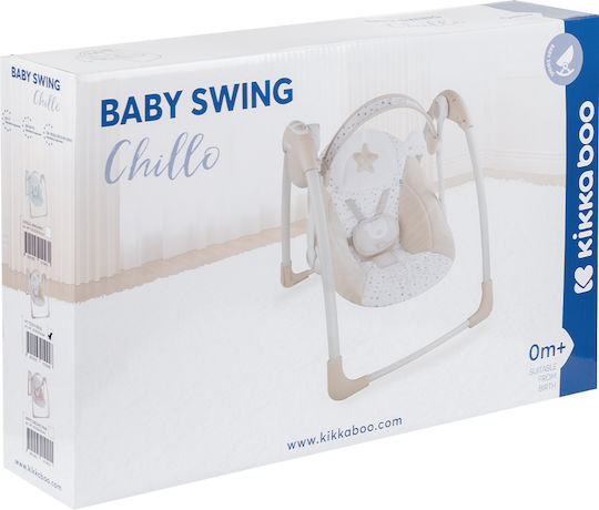 Kikka Boo Elektrisch Baby Relax Schaukel Chillo mit Musik Pink Hippo für Kind bis 11kg