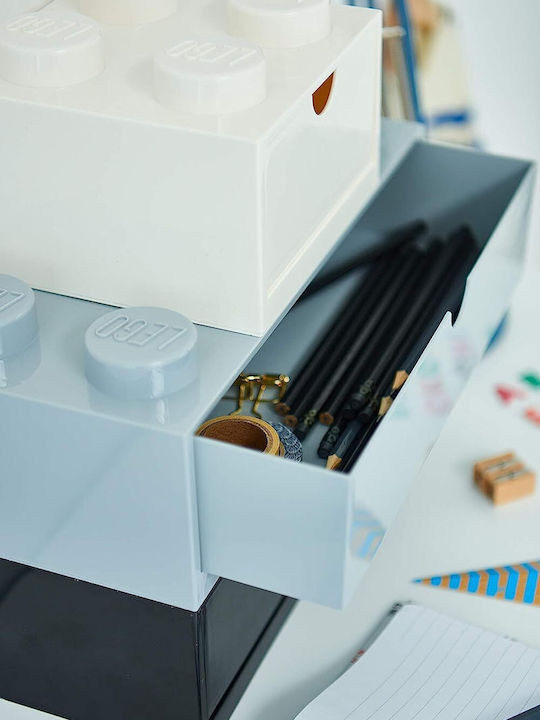 Room Copenhagen Παιδικό Καλάθι Αποθήκευσης από Πλαστικό Stackable Lego 4 Γκρι