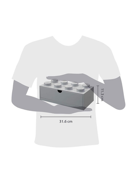 Room Copenhagen Παιδικό Καλάθι Αποθήκευσης από Πλαστικό Stackable Lego 4 Γκρι