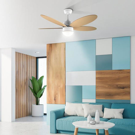 Cecotec EnergySilence Aero 4260 Deckenventilator 106cm mit Leuchte Orange / Weiß