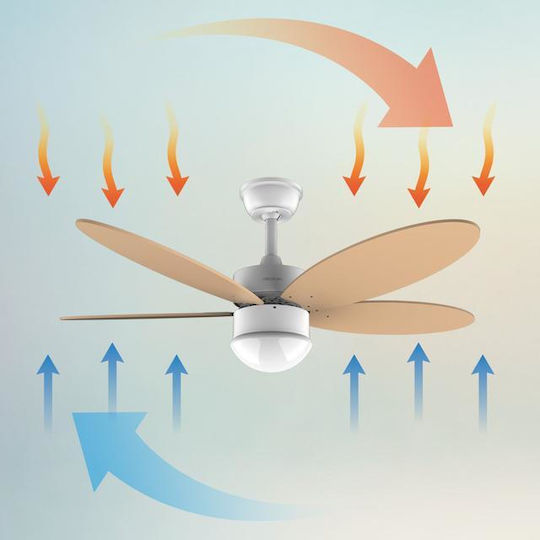 Cecotec EnergySilence Aero 4260 Deckenventilator 106cm mit Leuchte Orange / Weiß