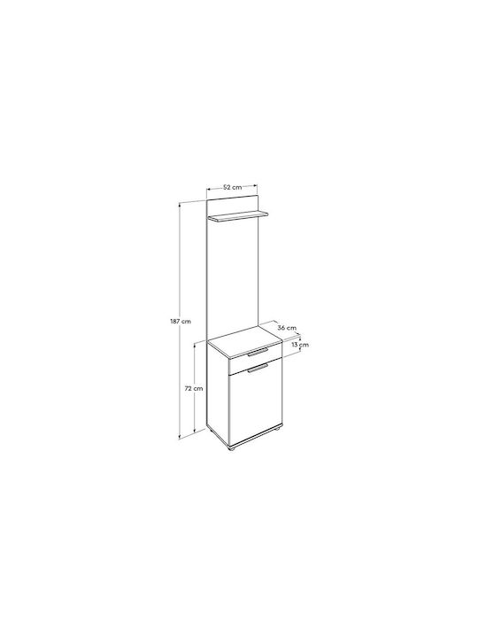Mobilier de Intrare cu Cuier & Dulap pentru Pantofi Latte 52x36x187buc