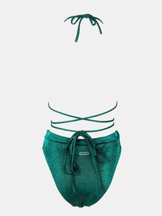 Luigi Padded Bikini Set Triangle Top & Slip Bottom Green