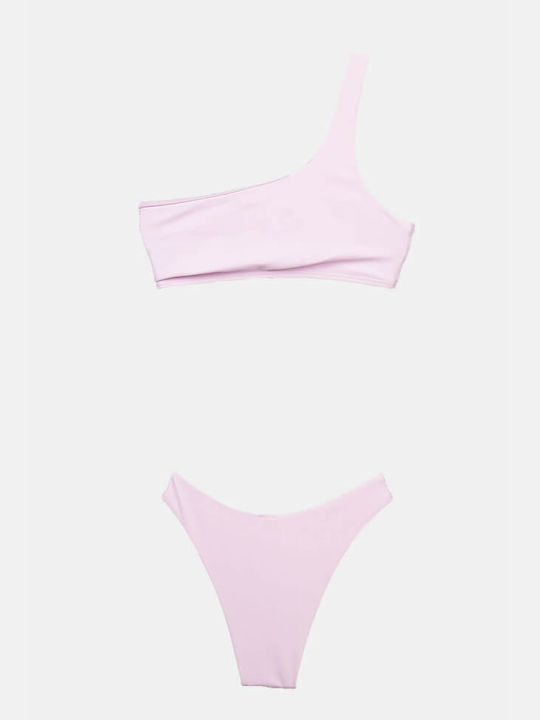 Luigi Padded Bikini Set One Shoulder Top & Brazil Bottom Lilac