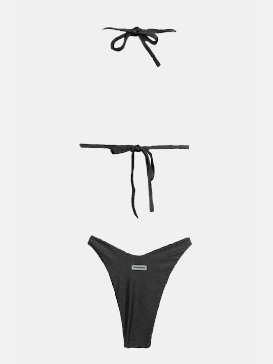 Bikini-Set mit Verstärkung Hohe Taille Schwarz