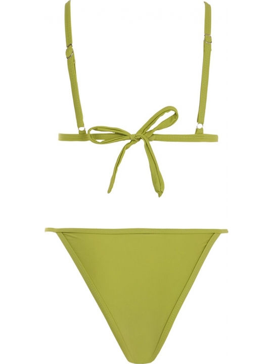 Gigi Bikini-Set mit Verstärkung Hohe Taille Grün