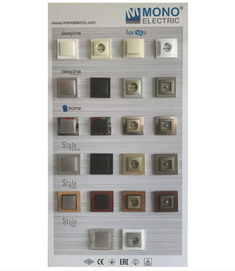 Mono Electric Switch Frame 5 Positions Horizontal Installation in Brown Color 500-008510164