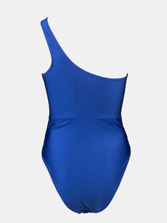 Luigi One-Piece Swimsuit with One Shoulder Blue