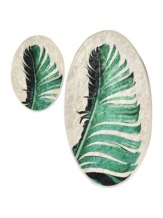 L'Εssentiel Maison Bath Mats Set Oval Green 2pcs