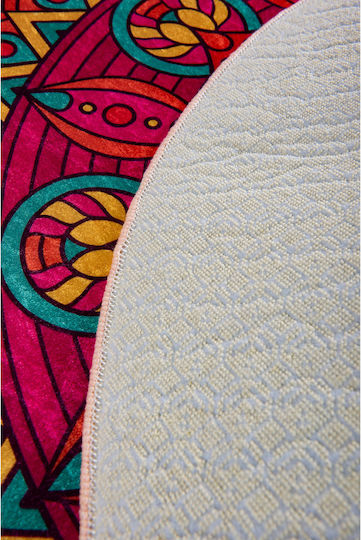 Mijolnir Badematte Synthetisch,Polyester/Cotton/Leather Rund Rot 100x100cm