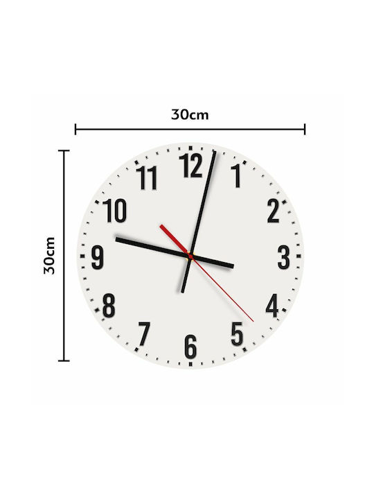 Silent Wall Clock Wooden Yellow Ø30cm