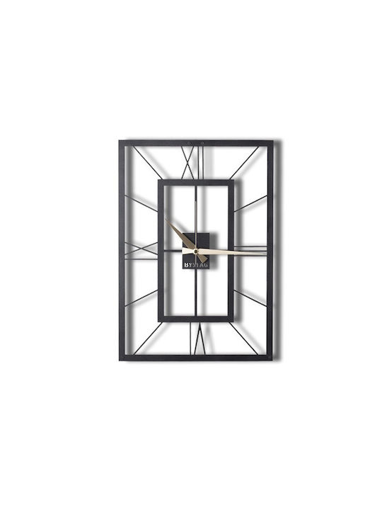 Wallity Ρολόι Τοίχου Μεταλλικό Μαύρο 70x49cm