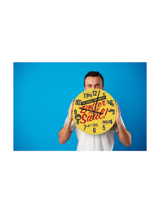Koupakoupa Silent Wall Clock Wooden Yellow Ø30cm