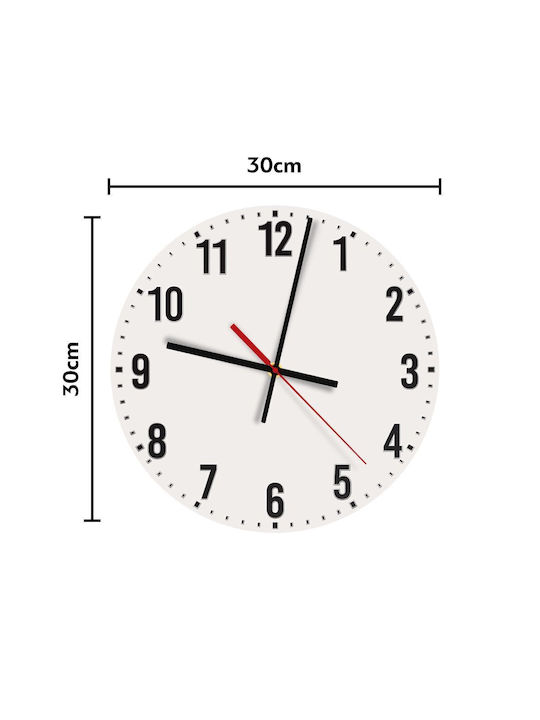 Silent Wall Clock Wooden Multicolour Ø30cm