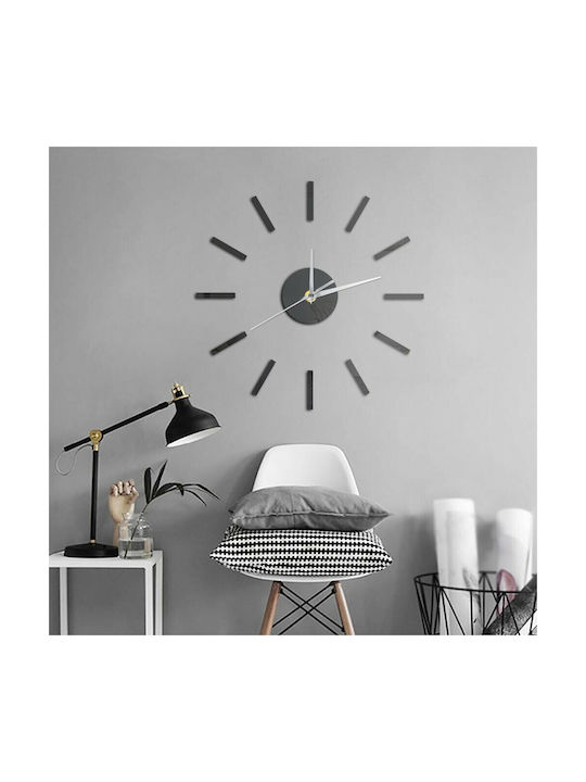 Wall Clock Sticker Plastic Black Ø30cm