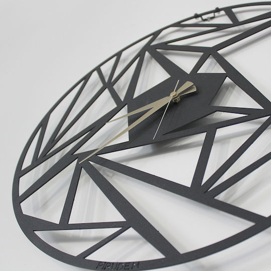 Wallity Wall Clock Metallic Black Ø50cm
