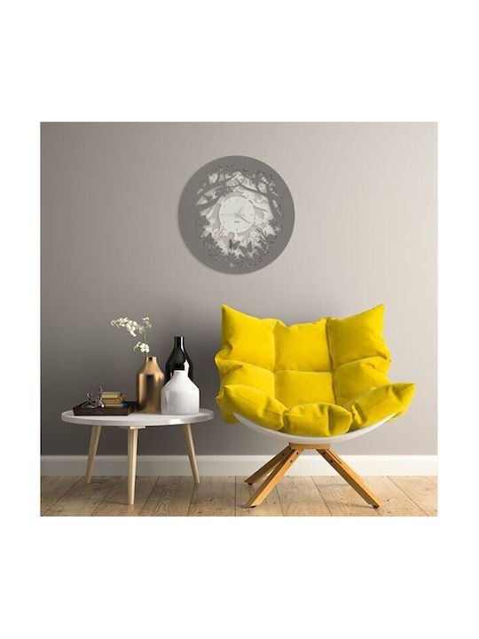 Arti E Mestieri 3D Wall Clock Metallic Gray