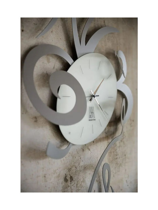 Arti E Mestieri 3D Ρολόι Τοίχου Μεταλλικό Γκρι 34x51cm