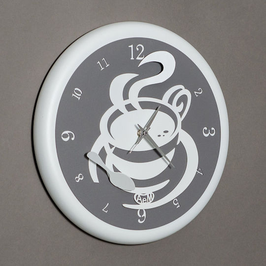 Arti E Mestieri 3D Wall Clock Metallic White Ø30cm