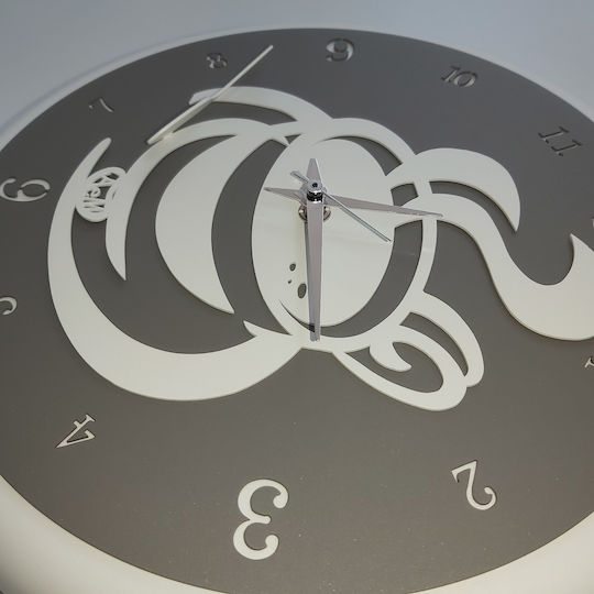Arti E Mestieri 3D Wall Clock Metallic White Ø30cm
