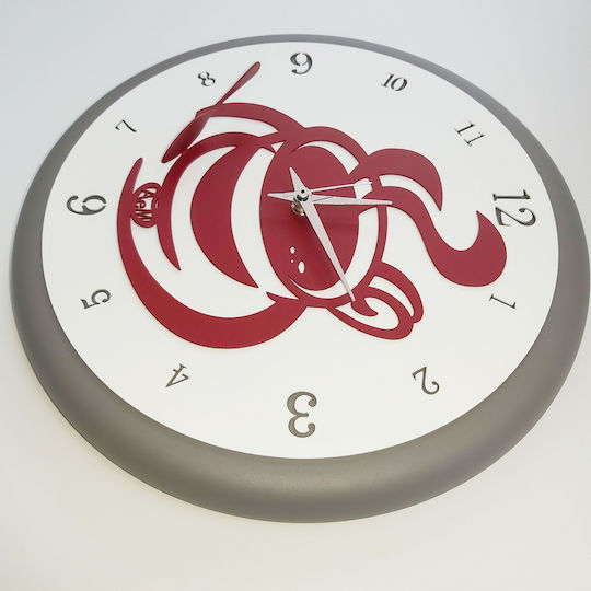 Arti E Mestieri 3D Wall Clock Metallic White Ø30cm