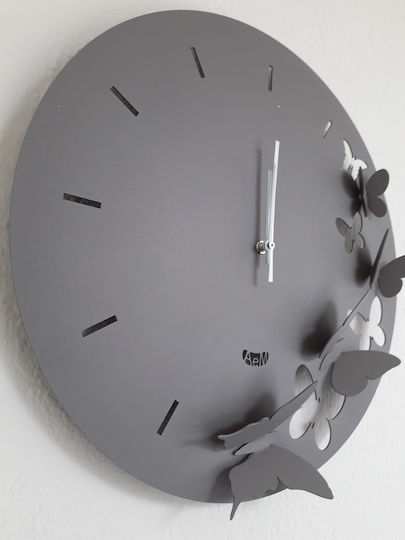 Arti E Mestieri 3D Wall Clock Metallic Gray
