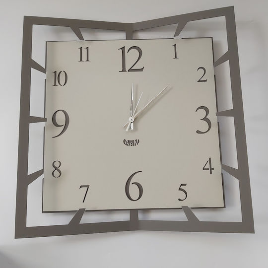 Arti E Mestieri 3D Wanduhr Metallisch Gray 40x40cm