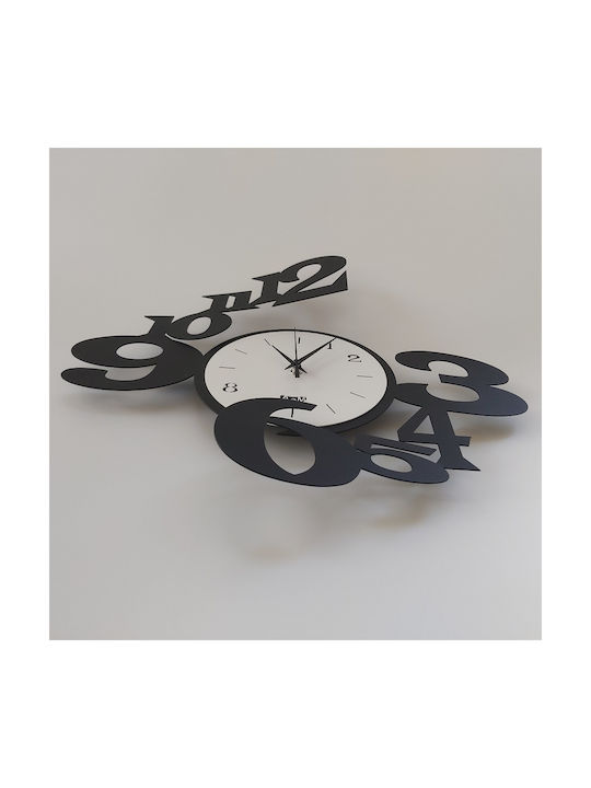 Arti E Mestieri 3D Wanduhr Metallisch Schwarz Ø40cm