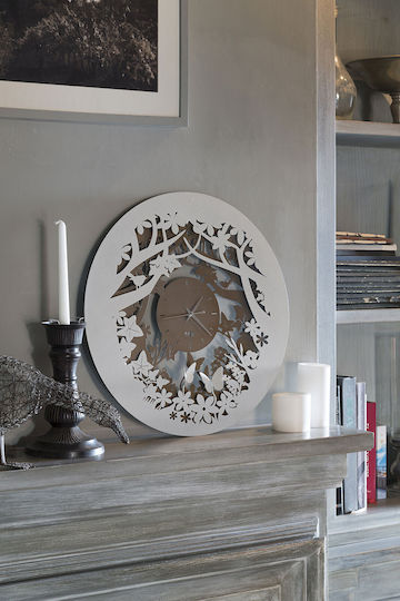 Arti E Mestieri 3D Wall Clock Metallic Ecru