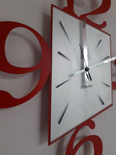 Arti E Mestieri Wall Clock Metallic Red 50x35cm